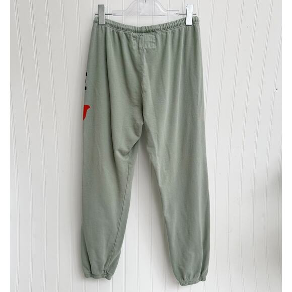 Free City Logo Sweatpants Women’s Small Lounge Joggers Pale Green - Picture 3 of 4